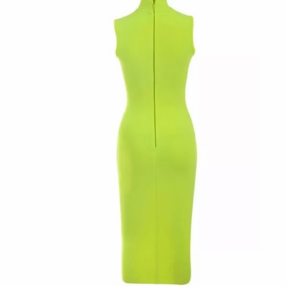 New NWOT HOCB Neon Green MIDI Bandage Dress - Picture 4 of 7